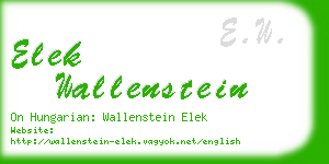 elek wallenstein business card